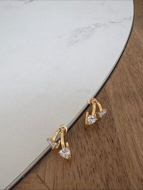Ralph Lauren Gold Crystal Accent Drop Earrings - Women Jewelry